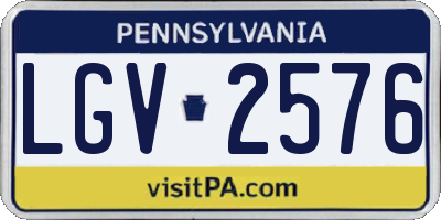 PA license plate LGV2576