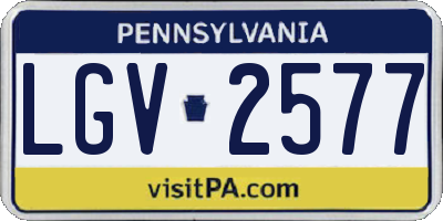 PA license plate LGV2577