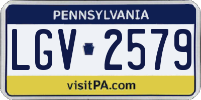 PA license plate LGV2579