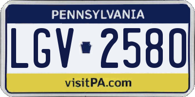 PA license plate LGV2580