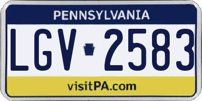 PA license plate LGV2583