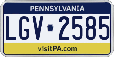 PA license plate LGV2585