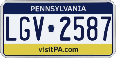 PA license plate LGV2587