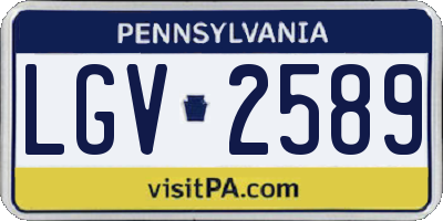PA license plate LGV2589