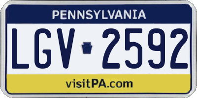 PA license plate LGV2592