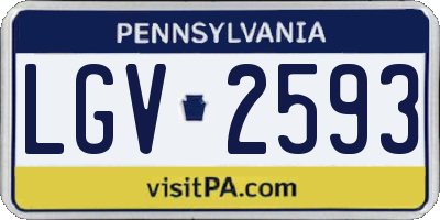 PA license plate LGV2593