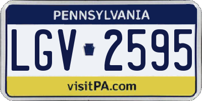 PA license plate LGV2595