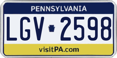 PA license plate LGV2598
