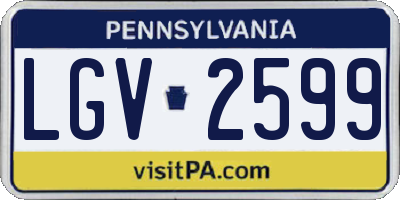 PA license plate LGV2599