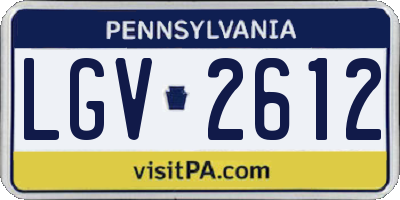 PA license plate LGV2612