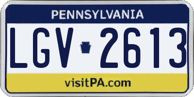 PA license plate LGV2613
