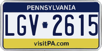 PA license plate LGV2615