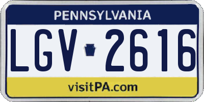 PA license plate LGV2616
