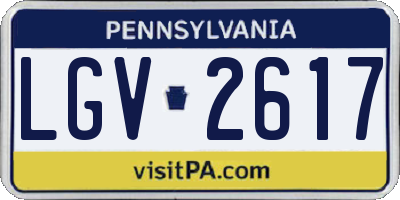PA license plate LGV2617