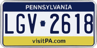 PA license plate LGV2618