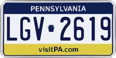 PA license plate LGV2619
