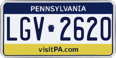 PA license plate LGV2620
