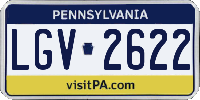 PA license plate LGV2622
