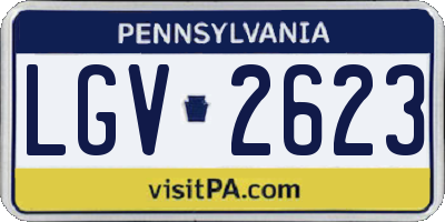 PA license plate LGV2623