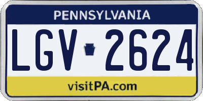 PA license plate LGV2624