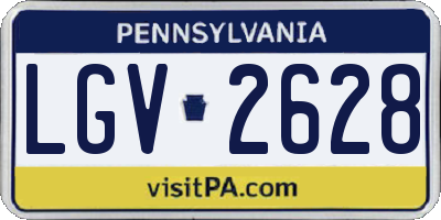 PA license plate LGV2628