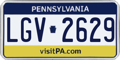 PA license plate LGV2629