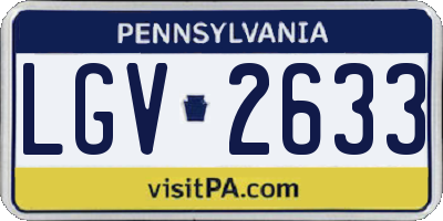 PA license plate LGV2633