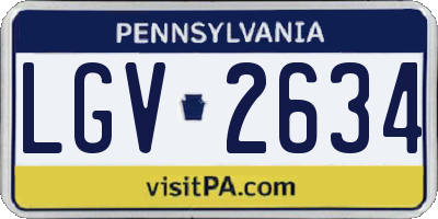 PA license plate LGV2634