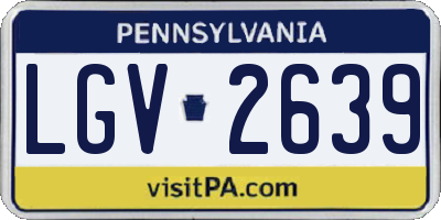 PA license plate LGV2639