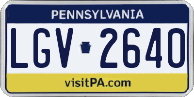 PA license plate LGV2640