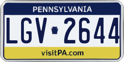 PA license plate LGV2644