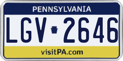 PA license plate LGV2646