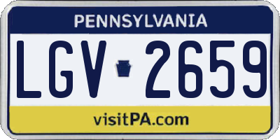 PA license plate LGV2659