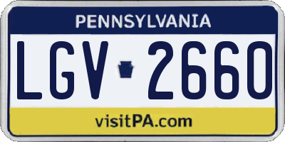 PA license plate LGV2660