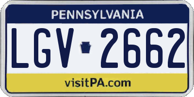PA license plate LGV2662