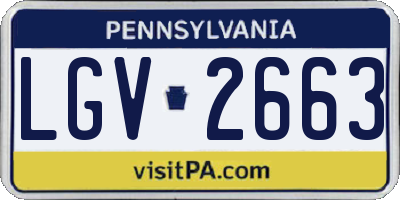 PA license plate LGV2663