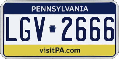 PA license plate LGV2666