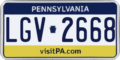 PA license plate LGV2668