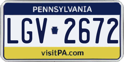 PA license plate LGV2672