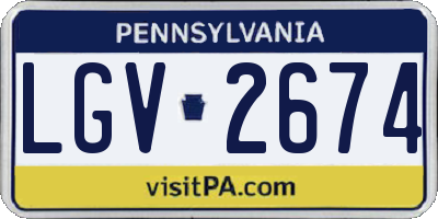 PA license plate LGV2674
