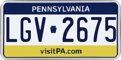 PA license plate LGV2675