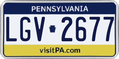 PA license plate LGV2677