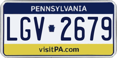 PA license plate LGV2679