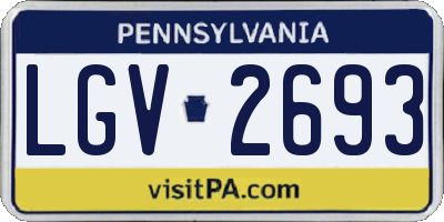 PA license plate LGV2693