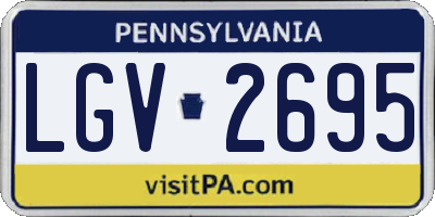 PA license plate LGV2695