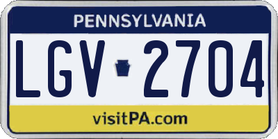PA license plate LGV2704
