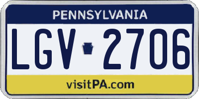 PA license plate LGV2706