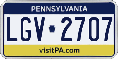 PA license plate LGV2707