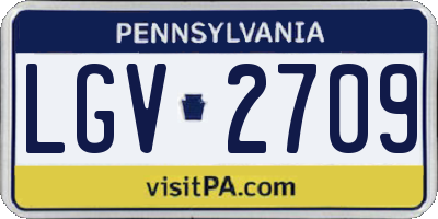 PA license plate LGV2709