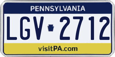 PA license plate LGV2712